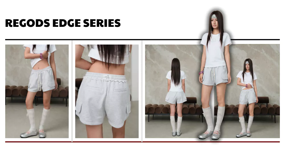 Quần short nữ nỉ chân cua lưng thun dây rút, phối túi hộp local brand trẻ trung cá tính