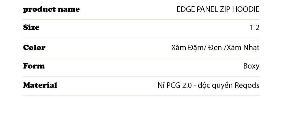 Áo khoác Hoodie zip có nón, thiết kế viền tay bo tinh tế basic vải nỉ PCG 2.0 Regods - PANEL ZIP
