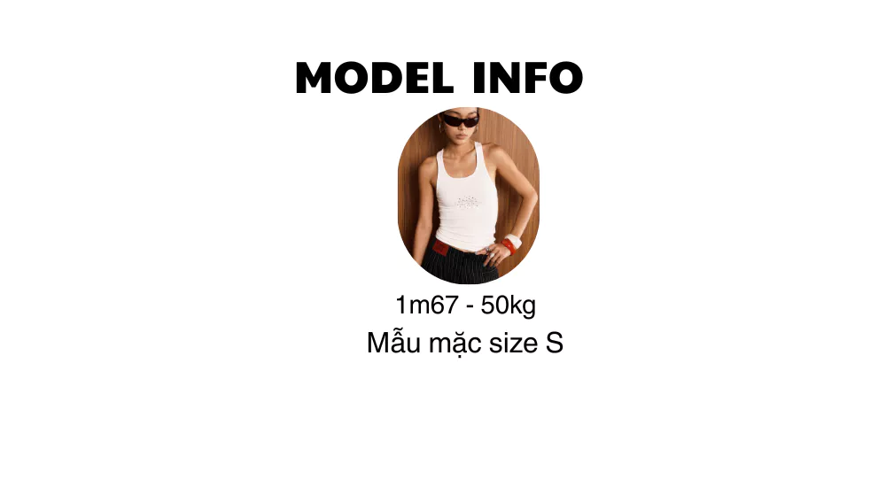 Áo Ba lỗ nữ ôm body chiết eo đính đá Regods - EDGE STUD RIB TANKTOP