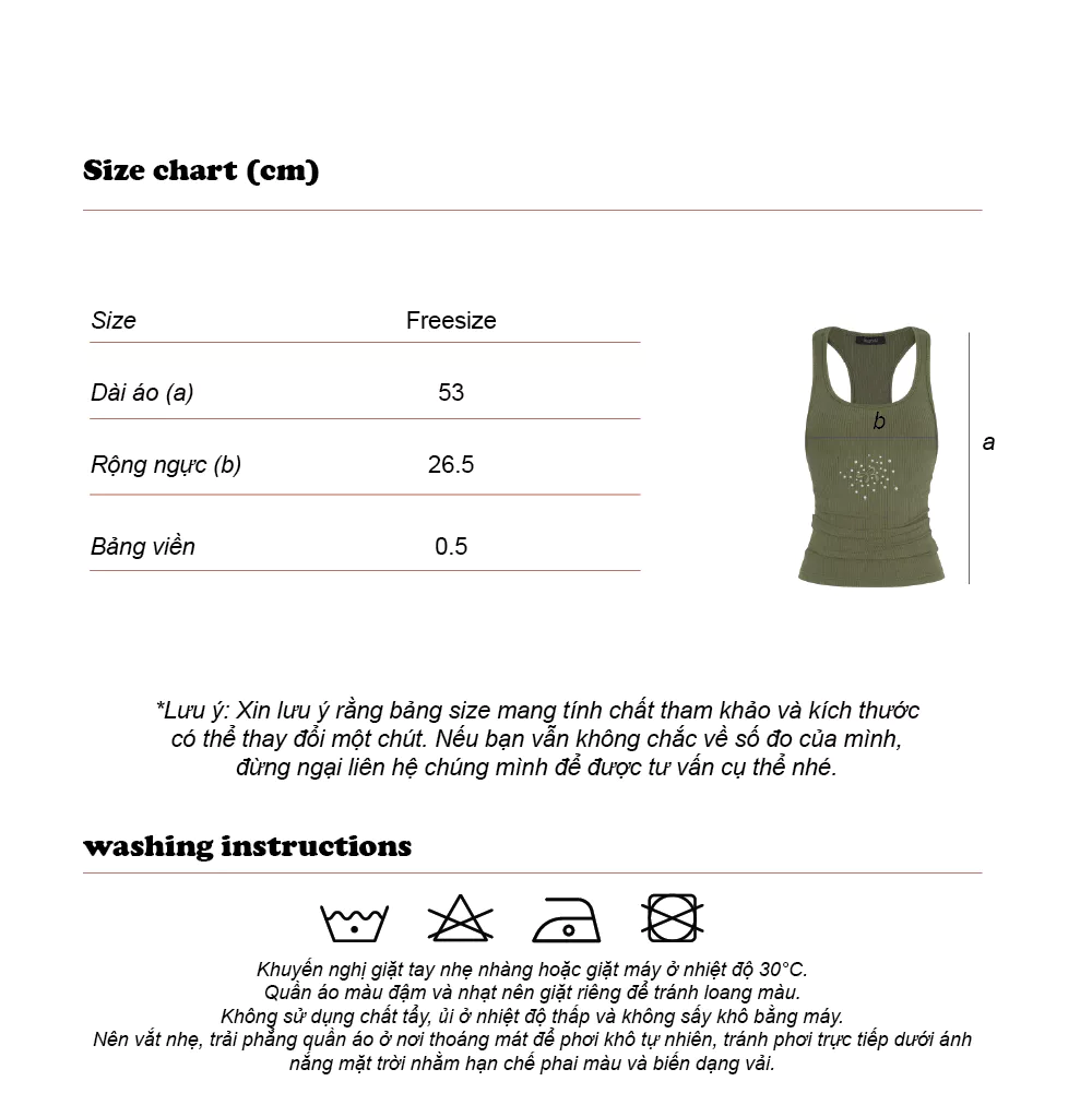 Áo Ba lỗ nữ ôm body chiết eo đính đá Regods - EDGE STUD RIB TANKTOP