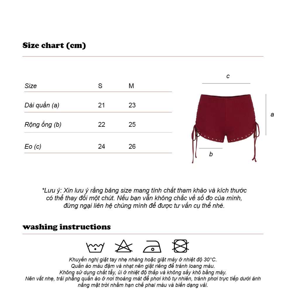 Quần short đính đá Ôm Body Chất borib Co Giãn Mềm Mỏng - EDGE STUD MINISHORT