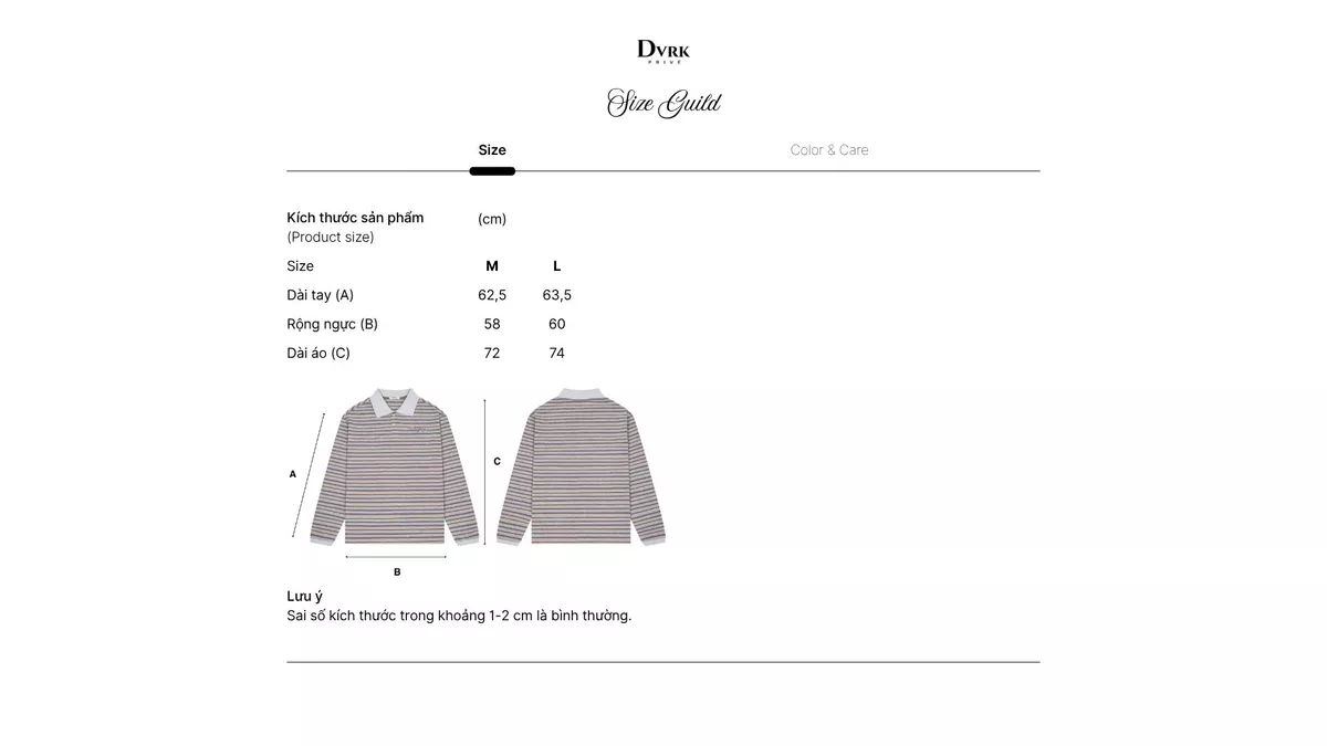 Áo Polo Tay Dài Form Oversized DVRK Privé Họa Tiết Sọc Ngang Vải Cotton Thoáng Mát Local Brand