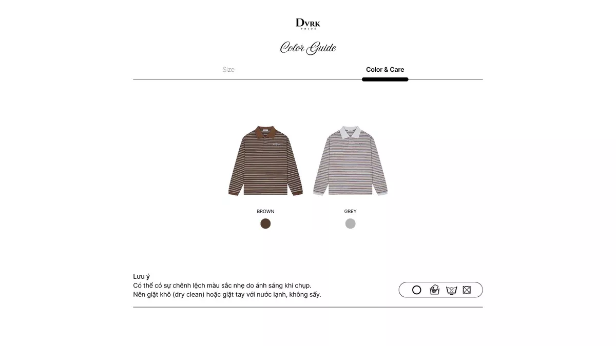 Áo Polo Tay Dài Form Oversized DVRK Privé Họa Tiết Sọc Ngang Vải Cotton Thoáng Mát Local Brand