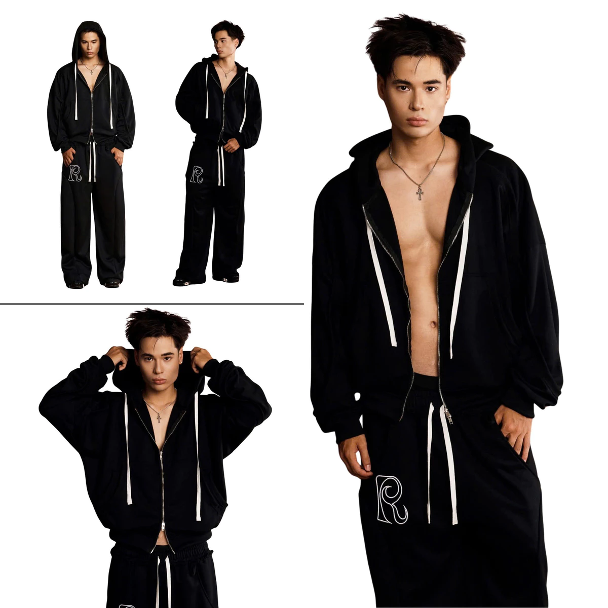 Áo khoác Hoodie zip có nón, thiết kế viền tay bo tinh tế basic vải nỉ PCG 2.0 Regods - PANEL ZIP