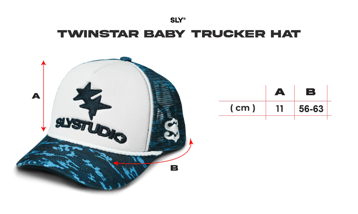 Nón lưỡi trai SLY Twinstar Trucker Hat Camo Baby Blue