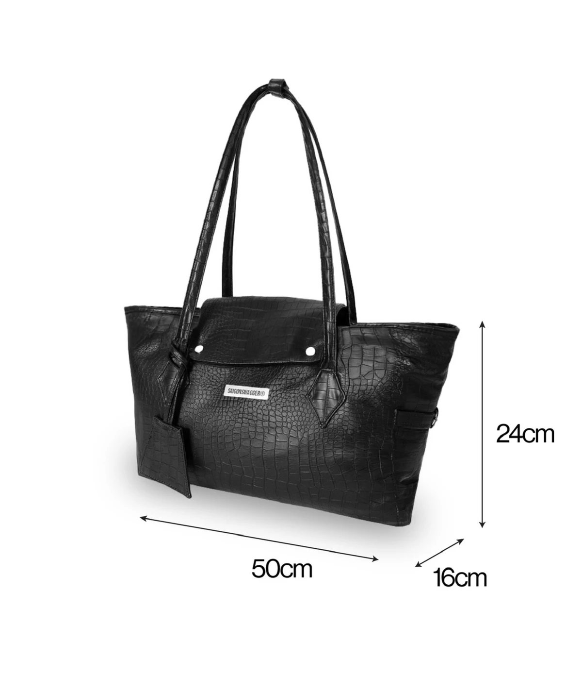Túi Xách Da SAIGONSWAGGER®  “LUNE EMBOSSED” ELEGANT BAG /LARGE/ Túi Đeo Chéo