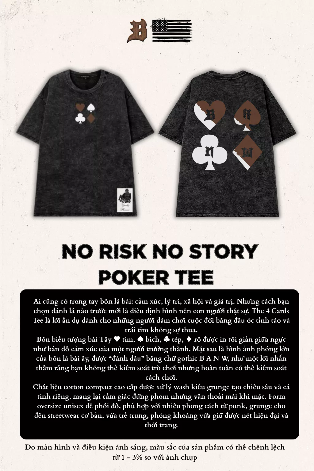 Áo Thun Unisex Banawa - Tee No Risk No Story | Local Brand Chính Hãng