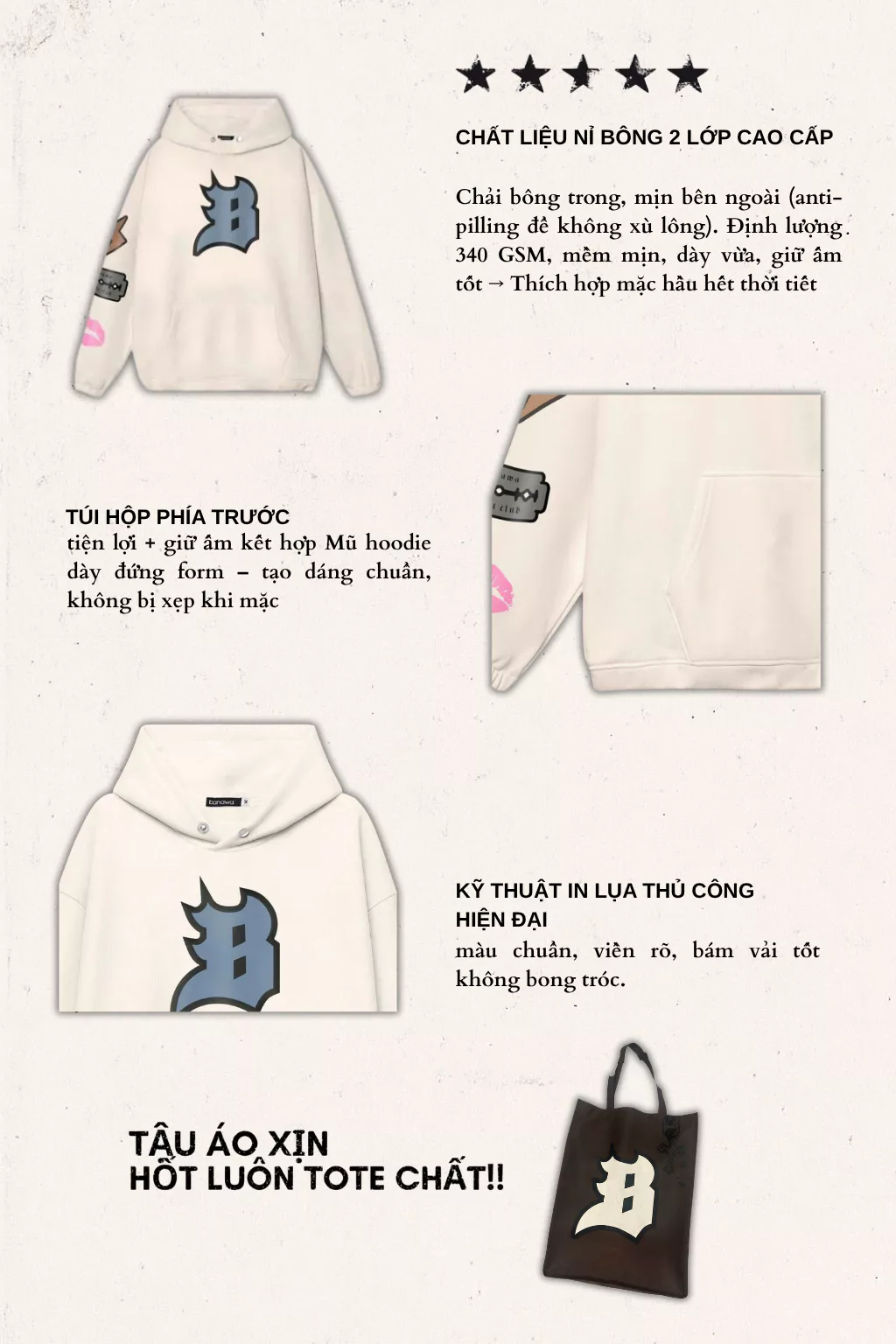 Áo Hoodie Nỉ Bông Khóa Kéo Unisex Banawa - Hoodie Bold Kid | Local Brand Chính Hãng
