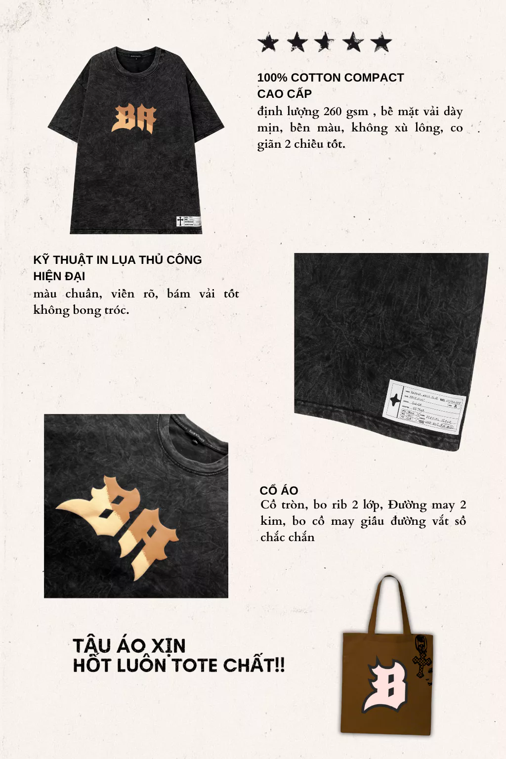 Áo Thun Wash Unisex Banawa - Tee BANW Monogram | Local Brand Chính Hãng