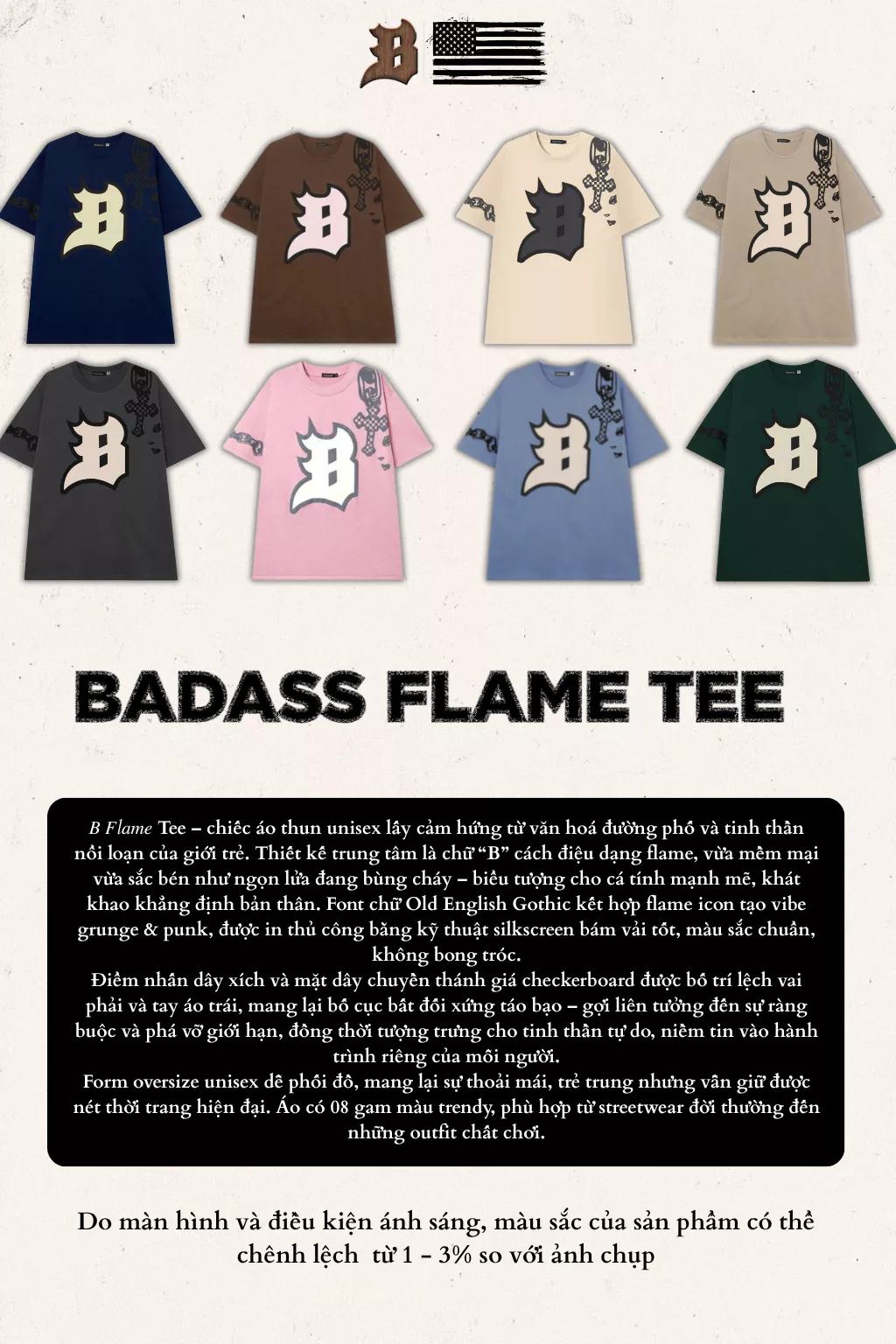 Áo Thun Unisex Banawa - Tee Badass Flame | Local Brand Chính Hãng