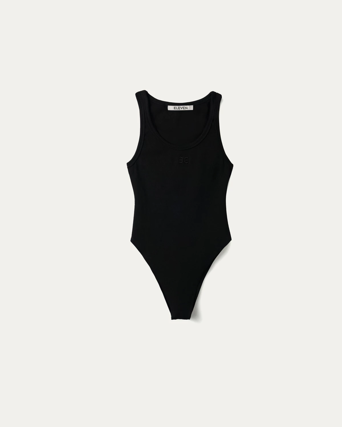 Eleven - Bodysuit Vải Thun Gân Thêu Mono | Màu Đen
