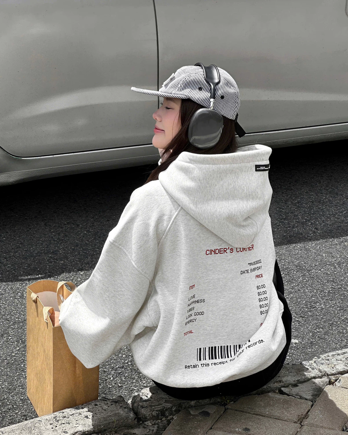 Áo Hoodie Boxy RECEIPT Cinder Form Đẹp, Local Brand Chính Hãng