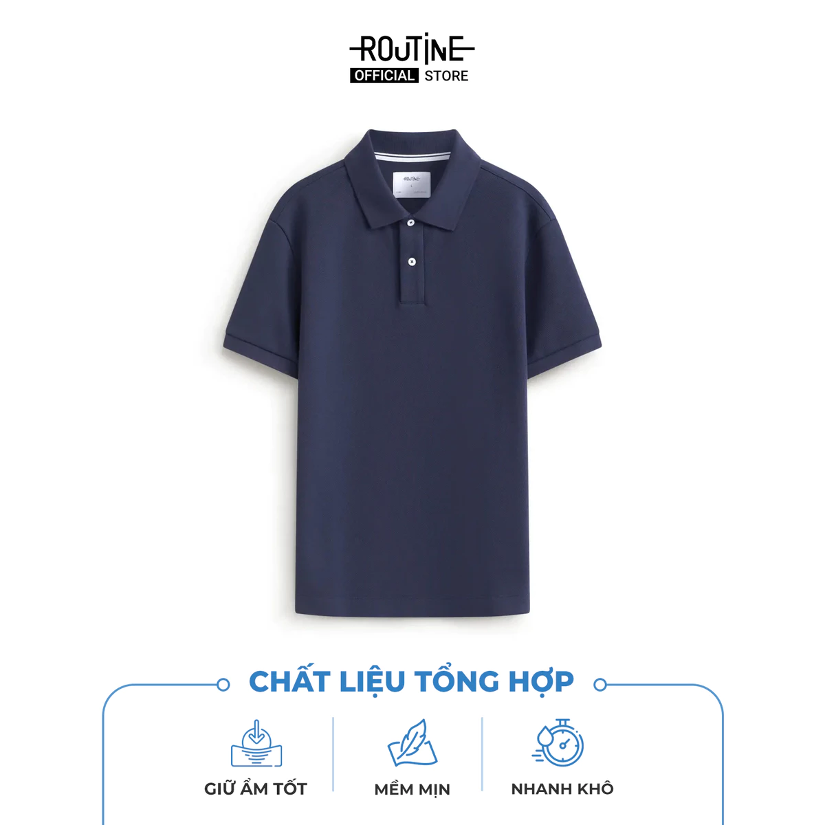 Áo Polo Tay Ngắn Nam Phối Nút Form Fitted - Routine 10F25POL014