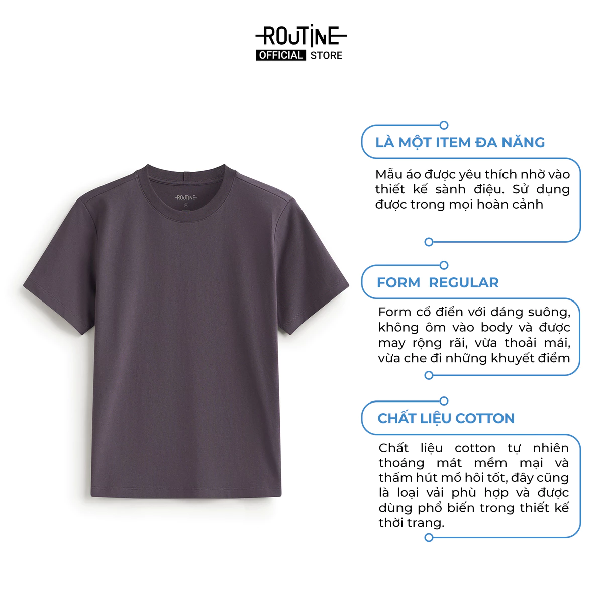 Áo Thun Nữ Tay Ngắn Trơn 100% Cotton Form Regular - Routine 10S24TSSW001