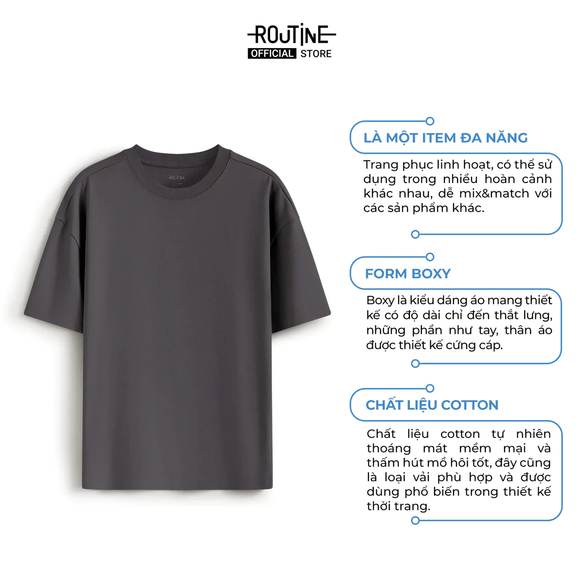 Áo Thun Tay Ngắn Nam Nhãn Trang Trí Form Boxy - Routine 10F25TSS034