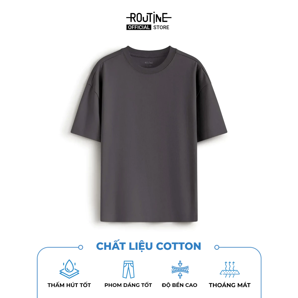 Áo Thun Tay Ngắn Nam Nhãn Trang Trí Form Boxy - Routine 10F25TSS034