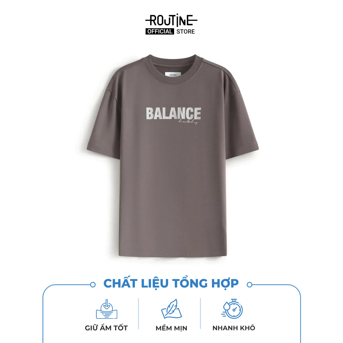 Áo Thun Tay Ngắn Nam In Ngực Form Loose - Routine 10F25TSS035
