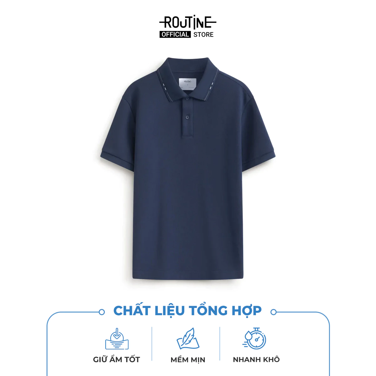 Áo Polo Tay Ngắn Nam Viền Cổ Form Fitted - Routine 10F25POL029