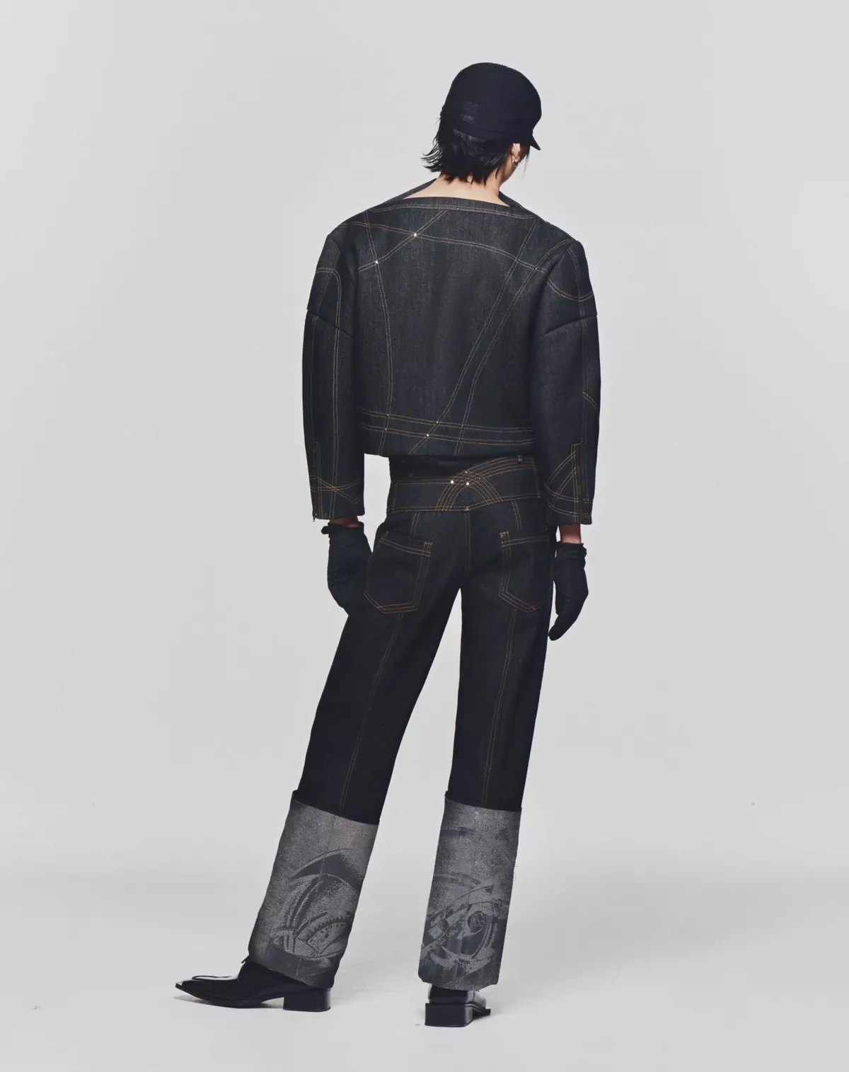 Quần Jeans Unisex Ống Rộng Lật Lai In Hoạ Tiết X ENIGMA CUFFED JEANS