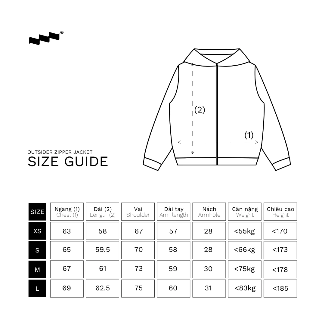 Áo Khoác Nỉ Có Nón Dày Dặn Unisex LIDER OUTSIDER ZIPPER JACKET