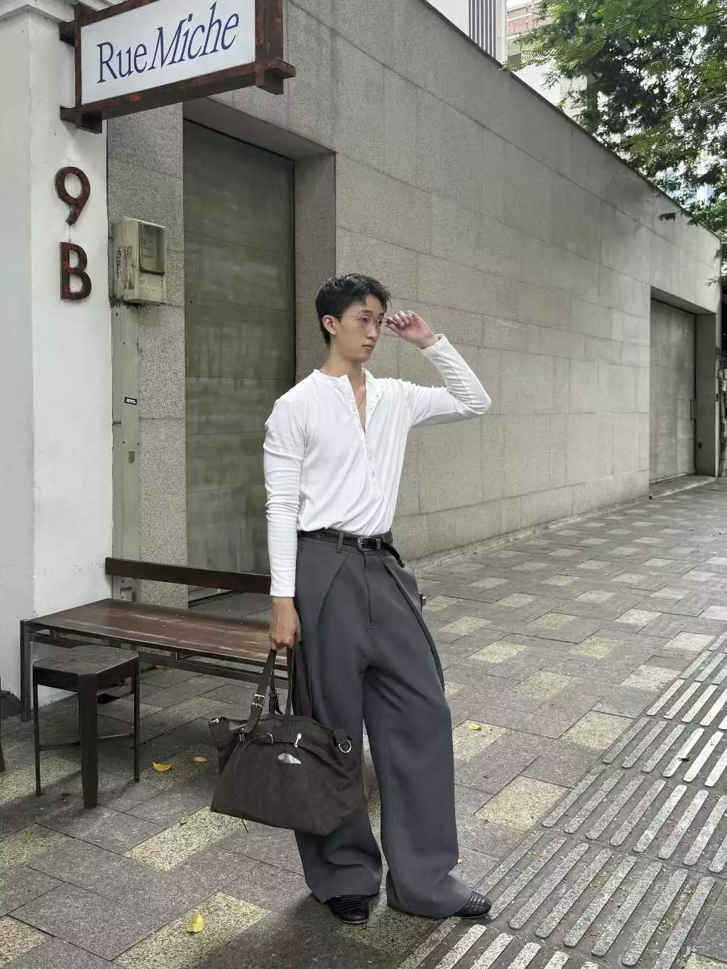 Quần Dài Vạt Chéo Ống Rộng Ly Lệch Unisex LIDER ROLLING STRAIGHT TROUSERS