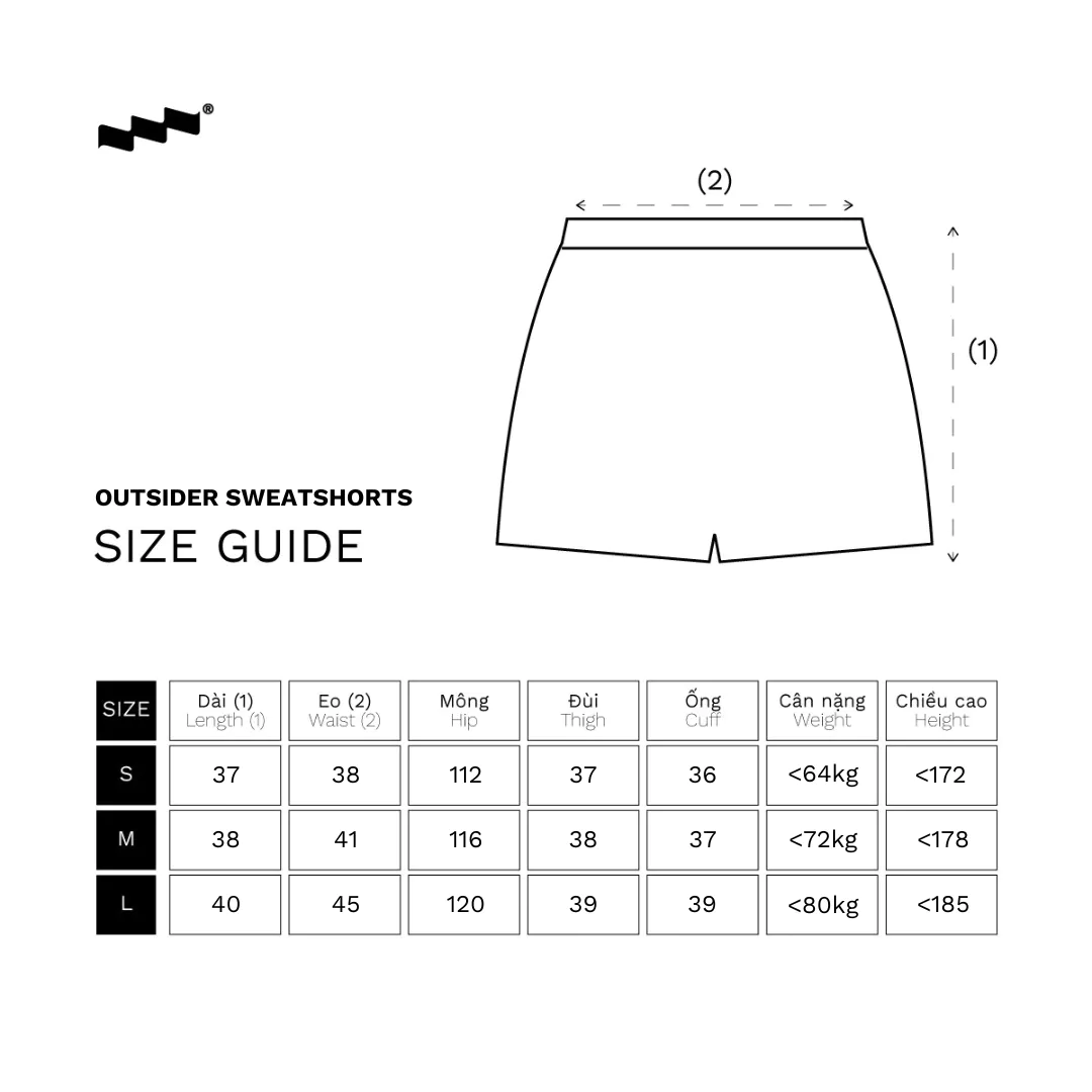 Quần Shorts Nỉ Dày Dặn Thêu Logo LIDER OUTSIDER SWEATSHORTS