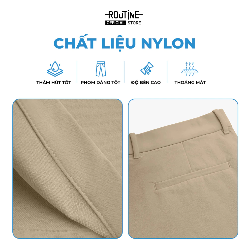 Quần Short Kaki Nam Trơn Form Straight - Routine 10S25PSH007