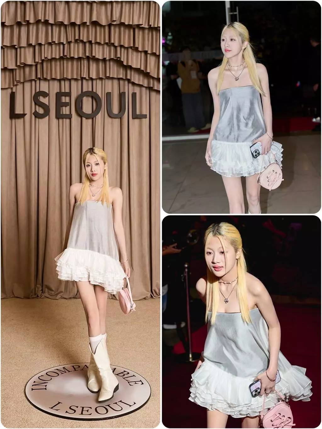 LSOUL - Boum Boum Set Đầm Tùng Xòe Xếp Tầng Kèm Khăn Quàng Cổ PK24030001 V24031606
