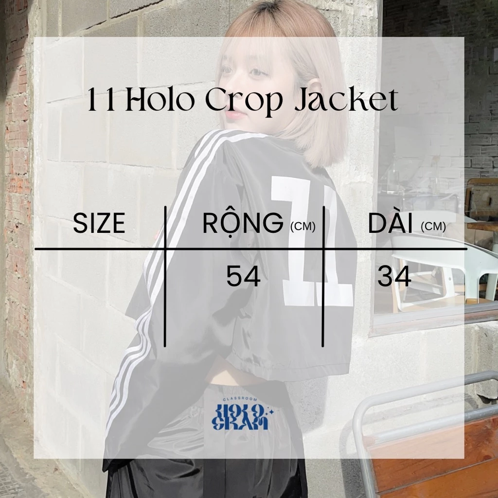 Áo khoác gió freesize, Hologramvnn, 11 HOLO CROP JACKET