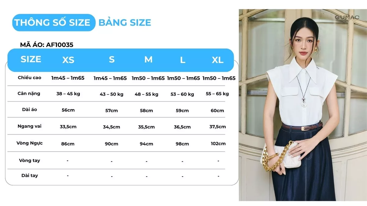 Áo sơ mi nữ GUMAC form suông phối nẹp vai có nắp túi giả AF10035