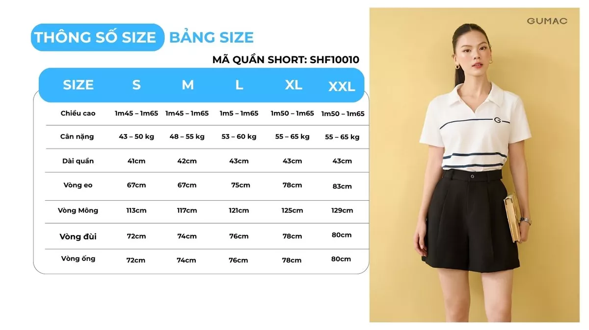Quần short nữ GUMAC quai dê quần có xếp li đánh form A nhẹ  SHF10010