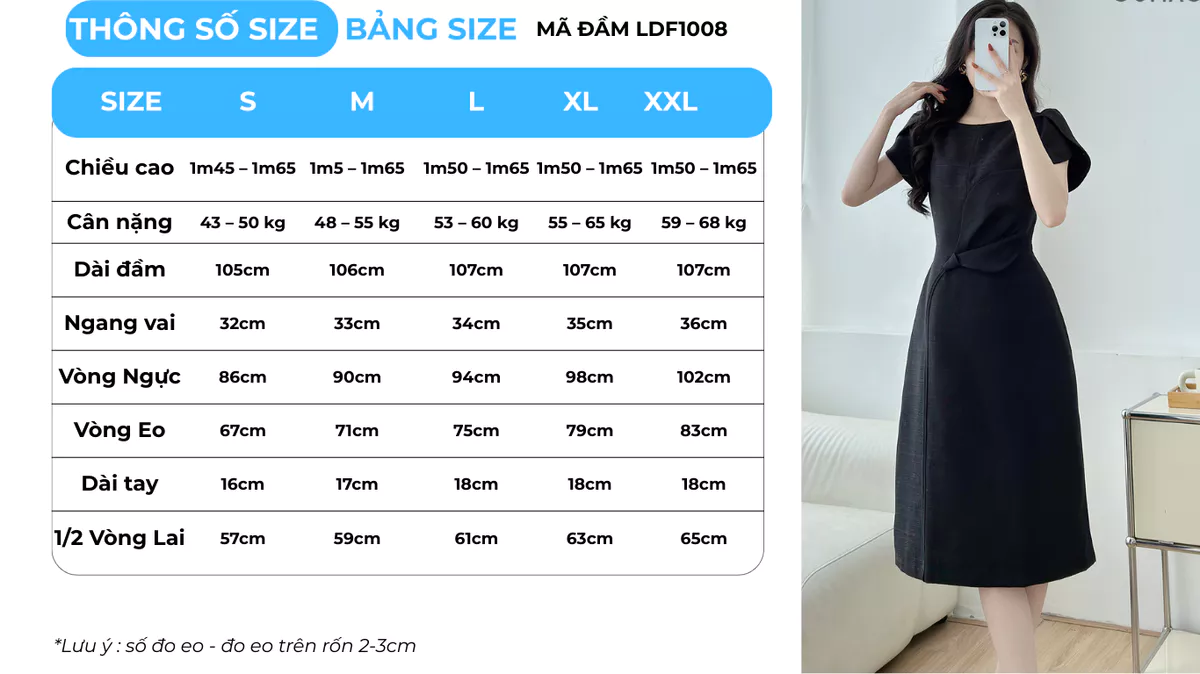 Đầm Nữ Form A GUMAC Cổ Thuyền Tay Cánh Hồng Cách Điệu Chất Bố 2 Lớp Thanh Lịch LDF1008