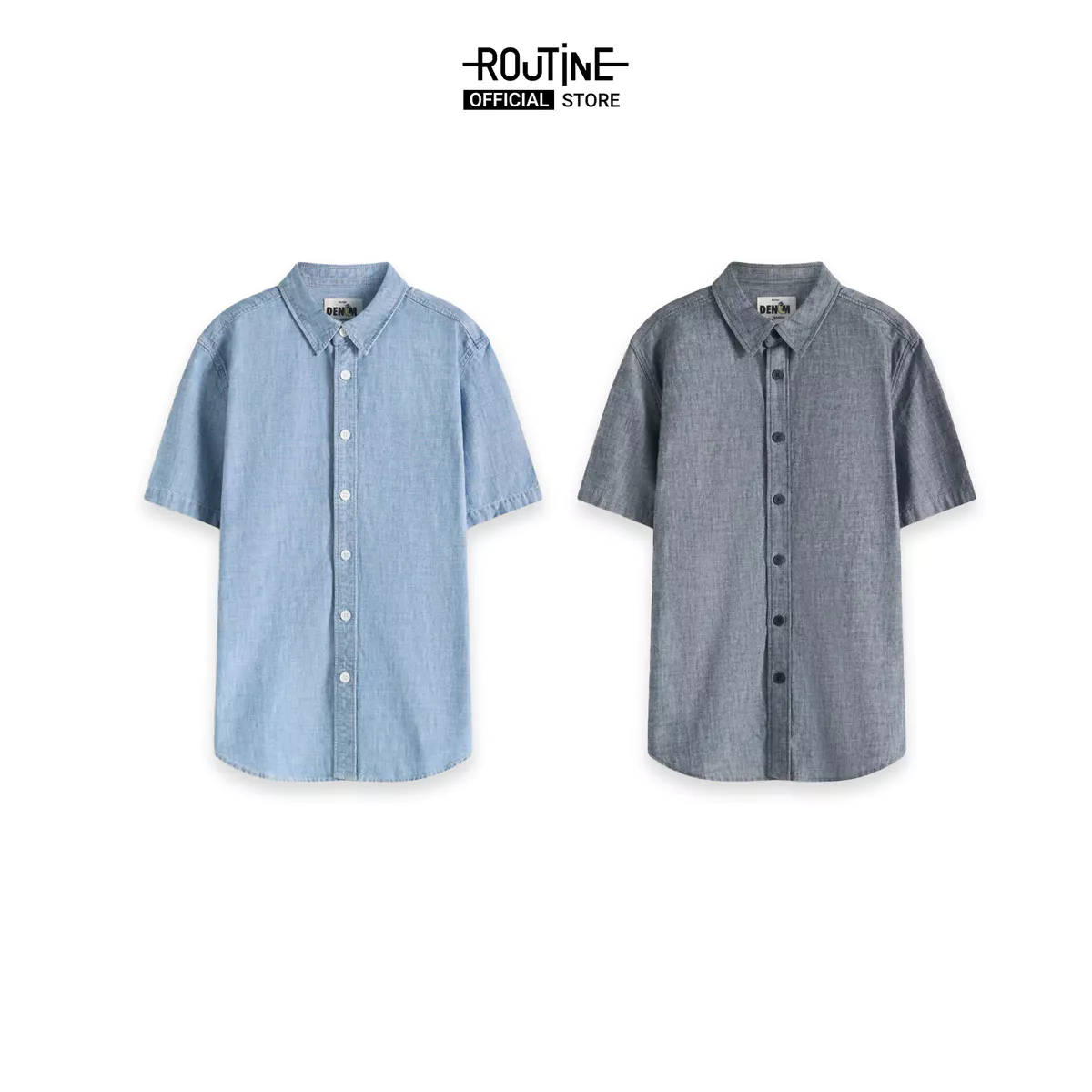 Áo Sơ Mi Denim Banana Tay Ngắn Form Fitted - Routine 10S25DSH011