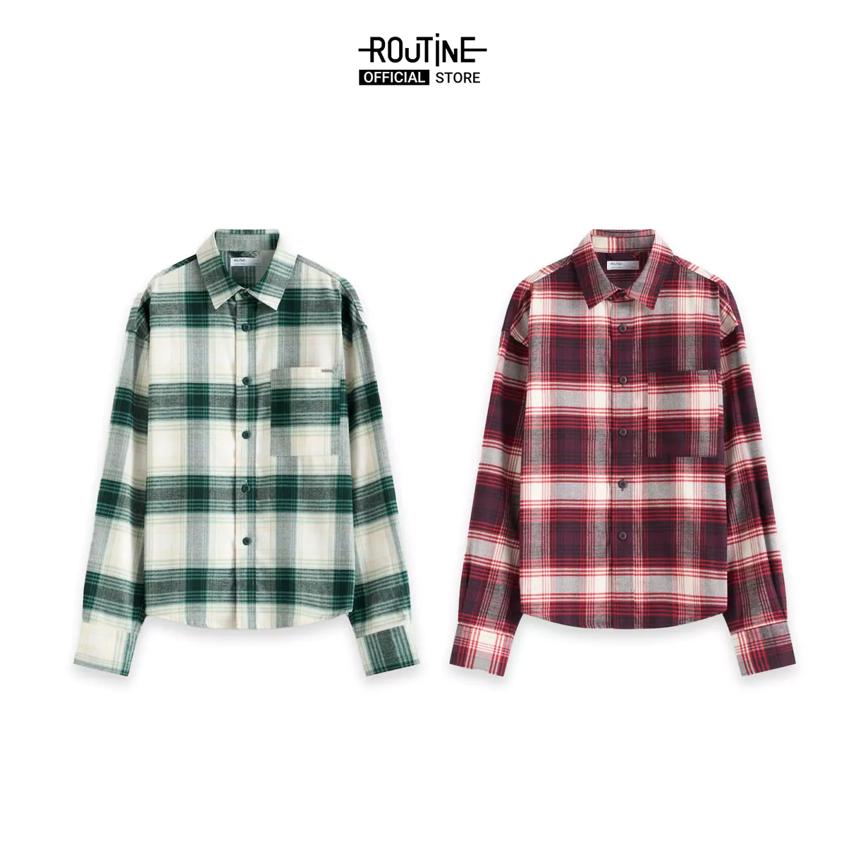 Áo Sơ Mi Tay Dài Nam Vải Flannel Form Oversize - Routine 10F25SHL002