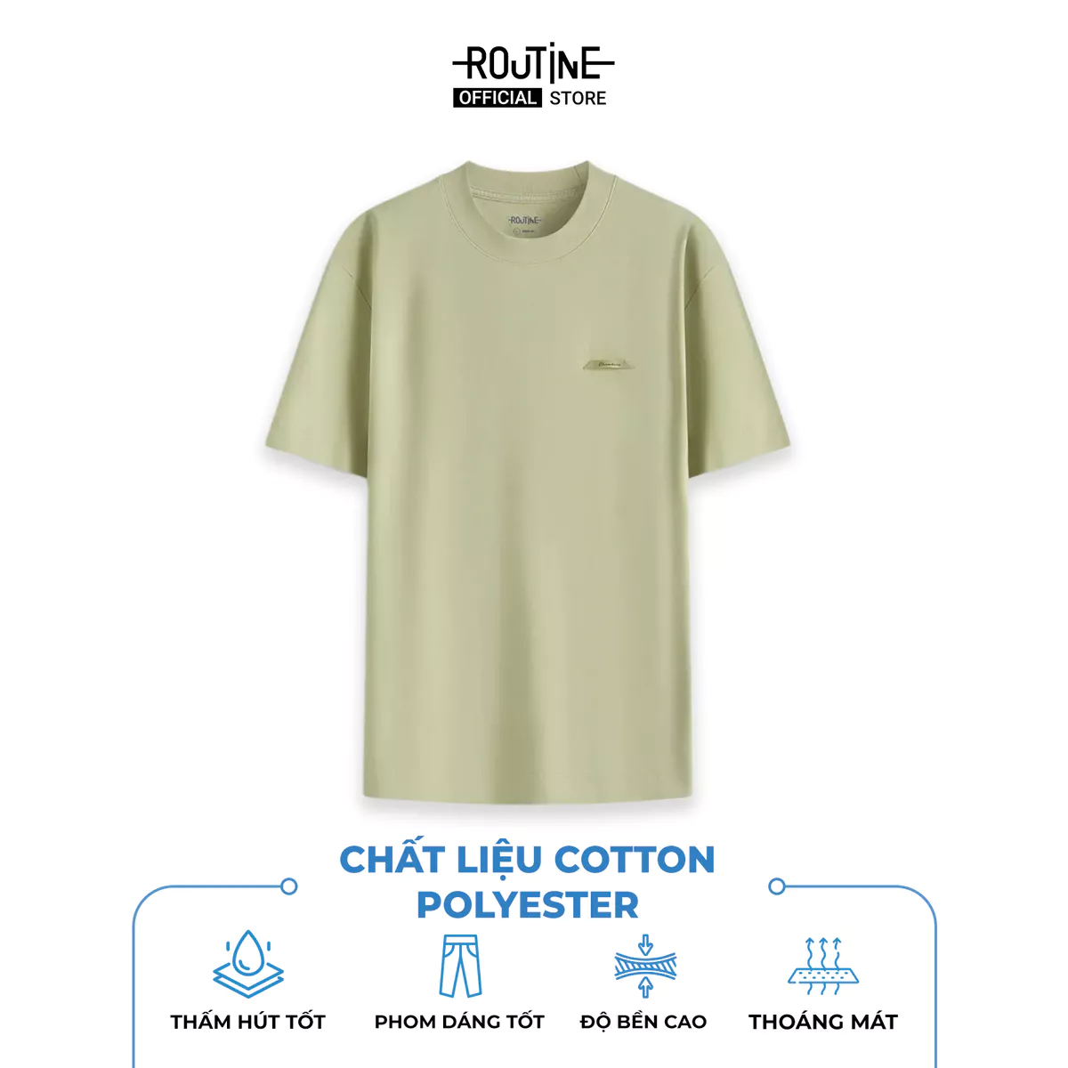 Áo Thun Vải Cotton Nhãn Trang Trí Form Regular - Routine 10S25TSS002