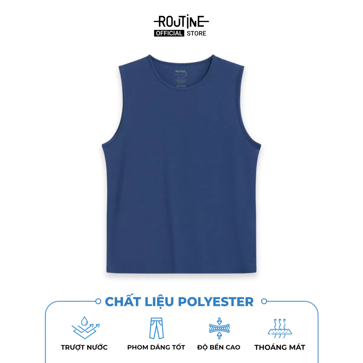 Áo Tanktop Thể Thao Nam Sát Nách Trơn Form Fitted - Routine 10S25TTOA001
