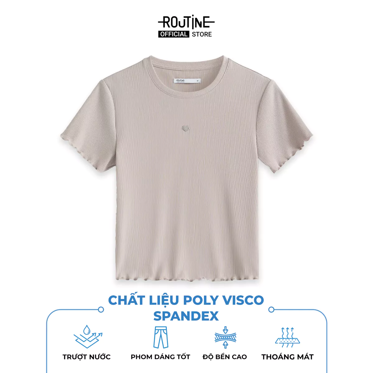 Áo Thun Tay Ngắn Nữ Cổ Vuông Form Fitted Cropped - Routine 10F25TSSW003