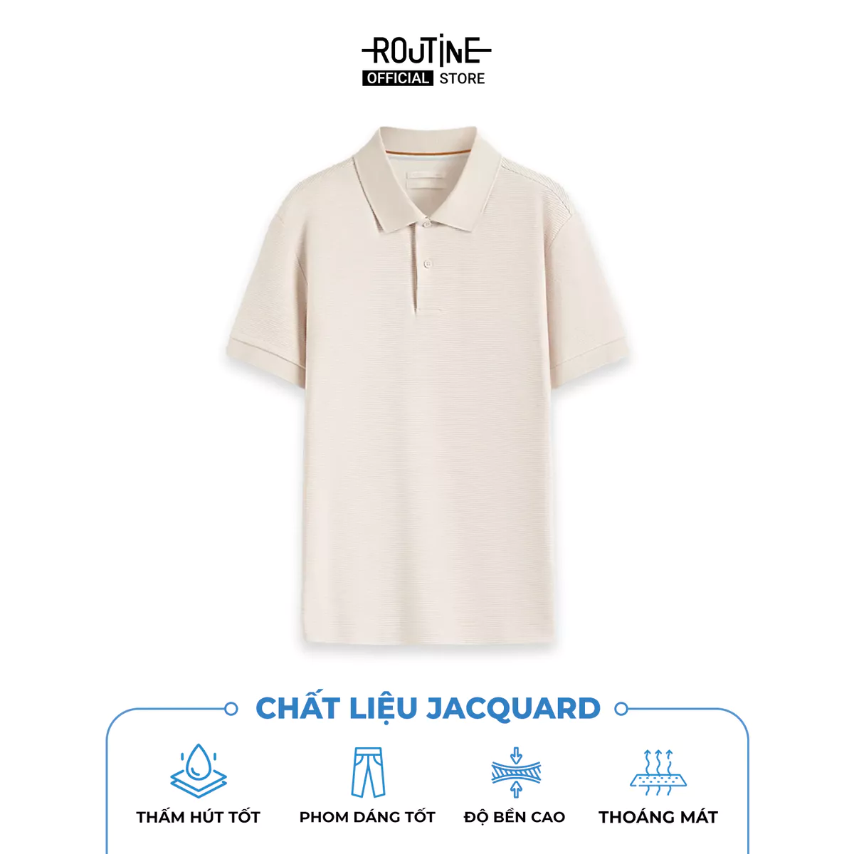 Áo Polo Premium Nam Tay Ngắn Vải Cotton Form Fitted - Routine 10S25POL003P