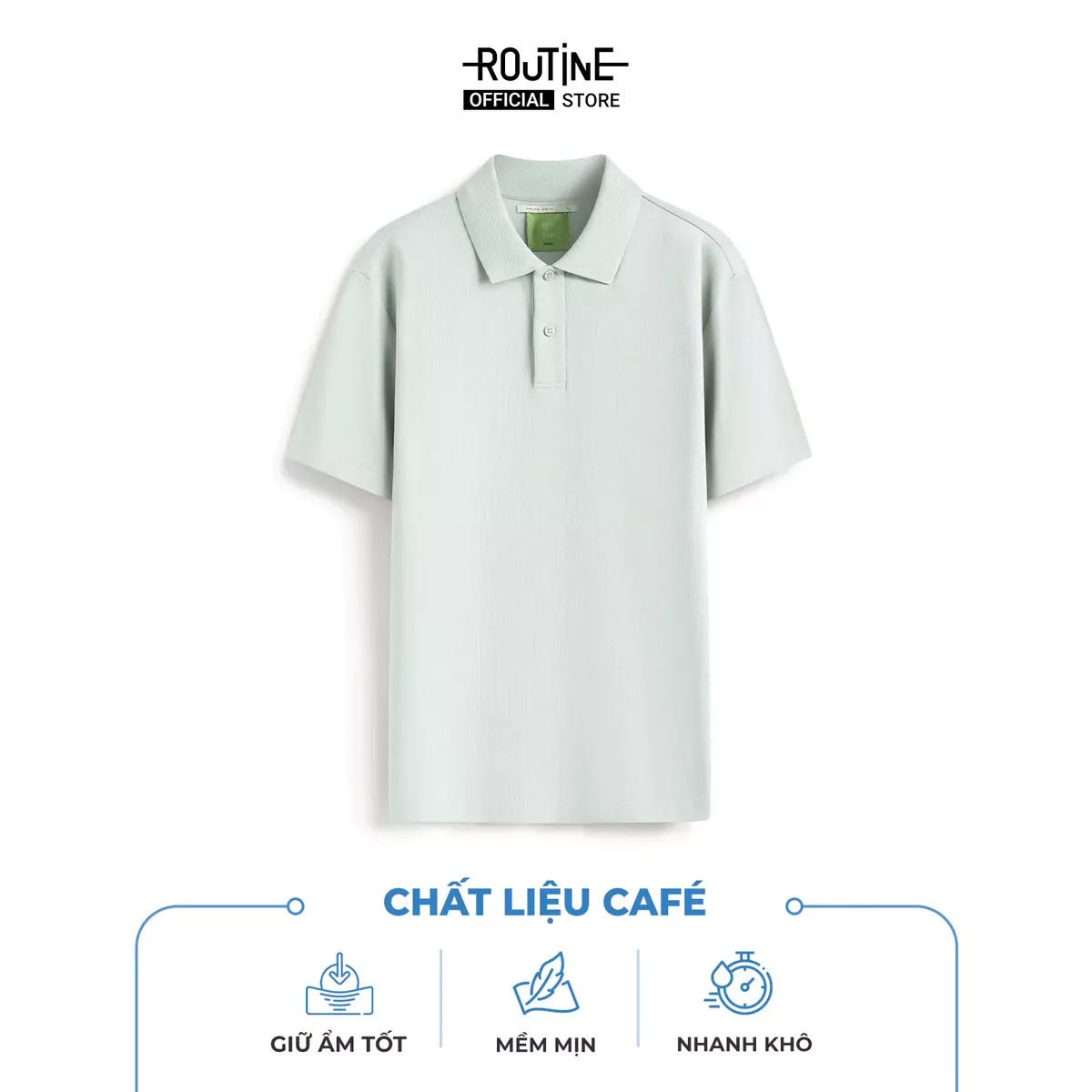 Áo Polo Nam Tay Ngắn Vải S.Café Bo Cổ Gân Form Fitted - Routine 10S25POL028