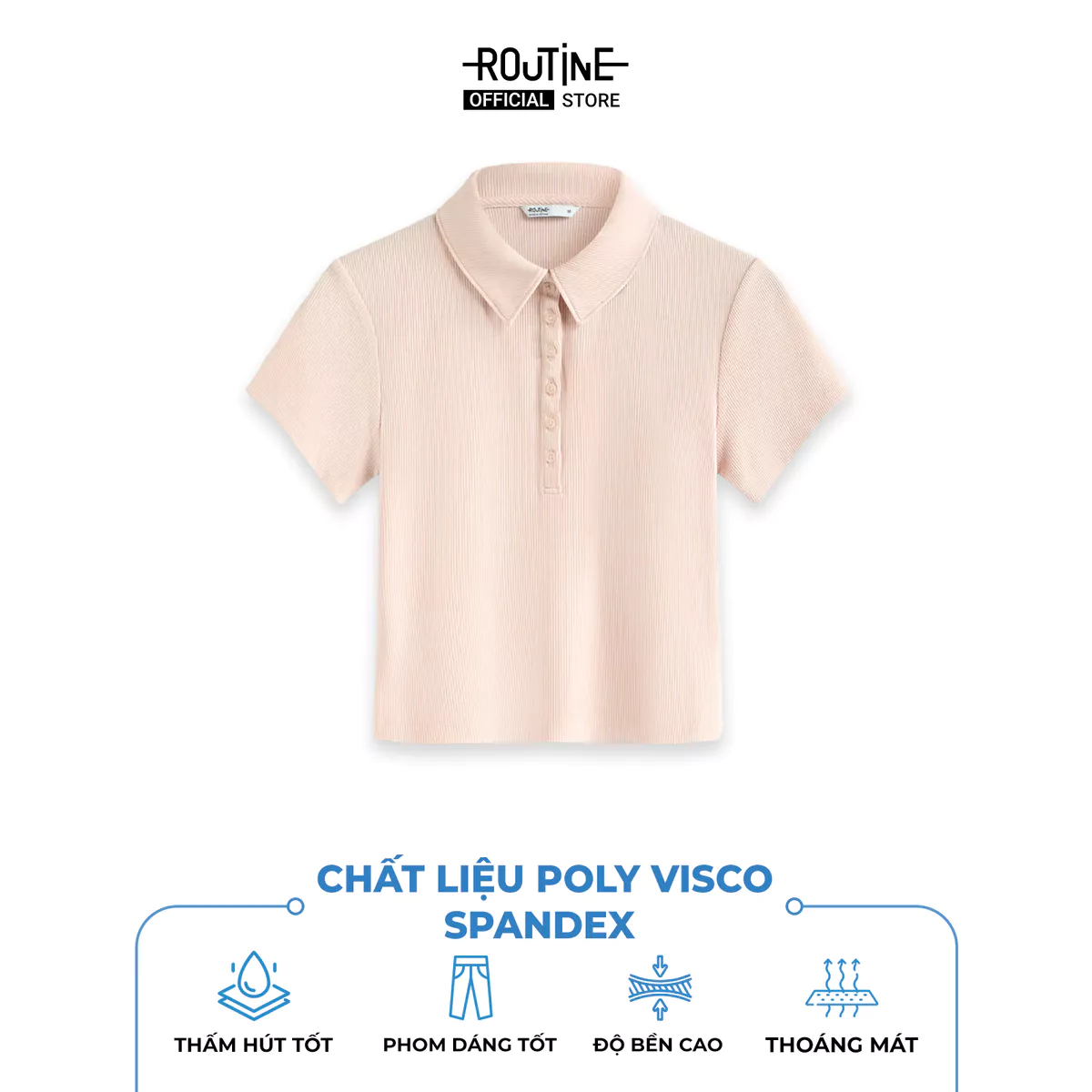 Áo Polo Nữ Cotton Ngắn Tay Form Fitted - Routine 10S25POLW001
