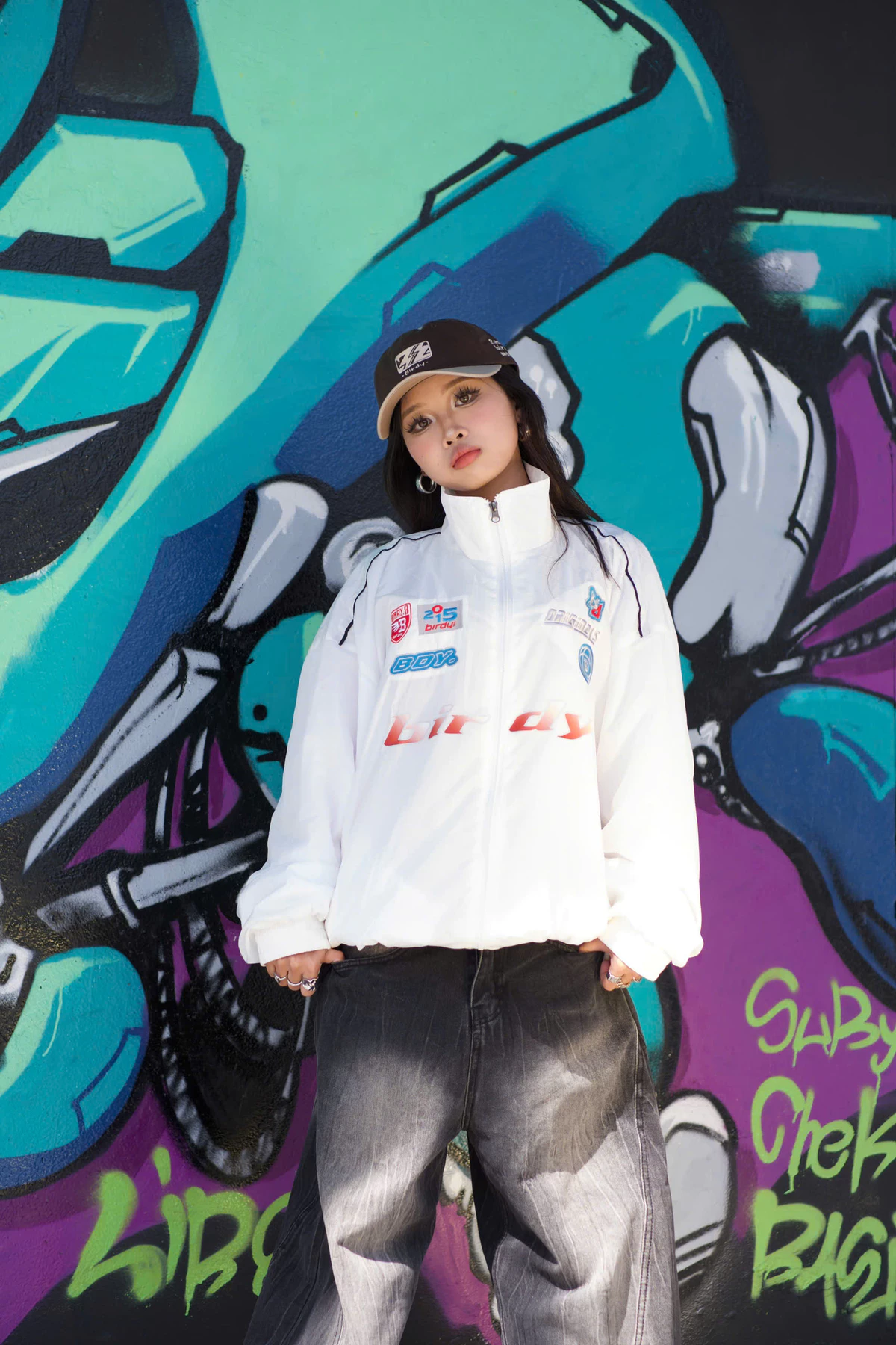 Áo khoác dù racing phong cách unisex BIRDY NYLON JACKET