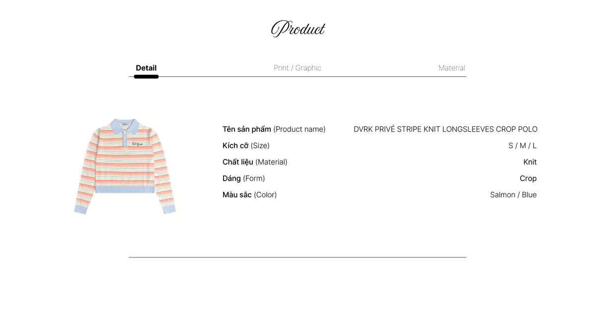 Áo Polo Tay Dài Unisex Form Crop DVRK Privé Chất Vải Knit Cao Cấp RIVA Chi Tiết Sọc Rộng Rãi