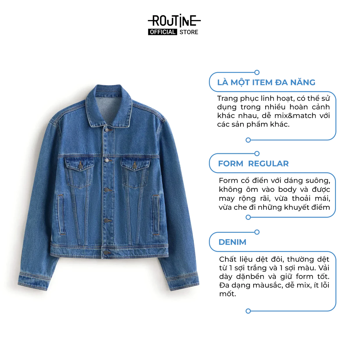 Áo Khoác Denim Nam Form Regular - Routine 10F25DJA002
