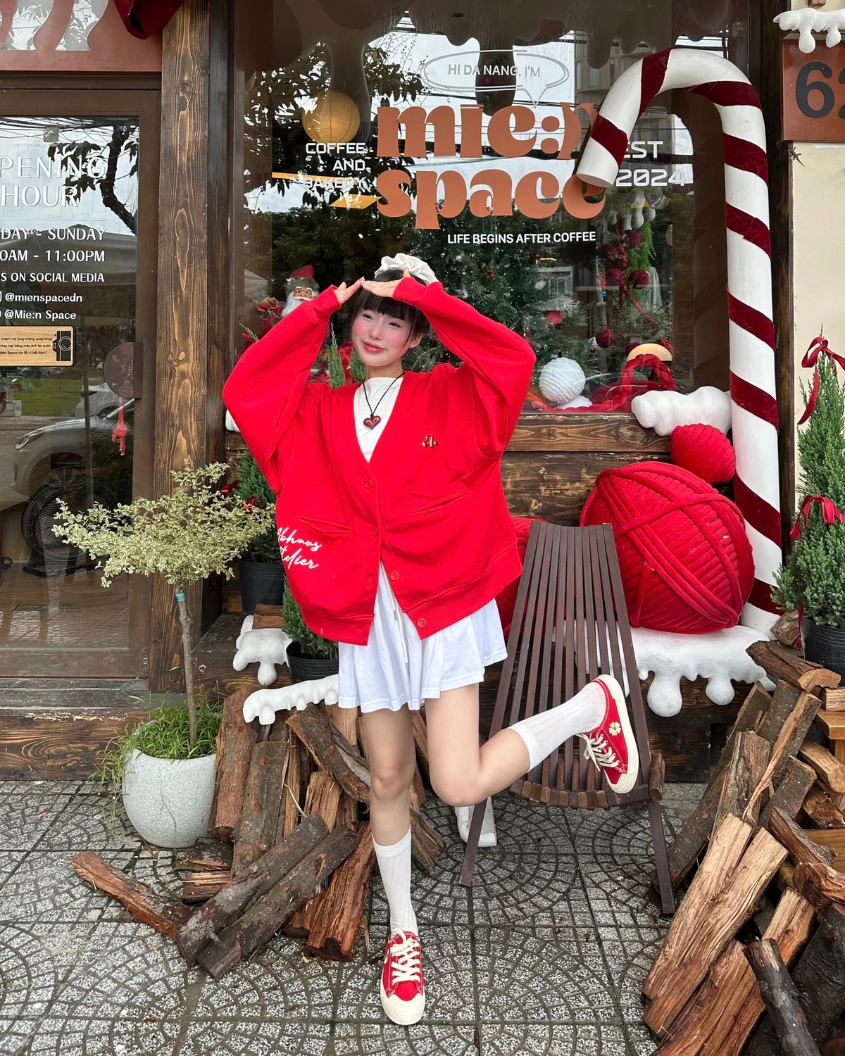 Giày Sục Đạp Gót Mules Vải Canvas DINCOX E10 RED Unisex Tăng Chiều Cao 4cm