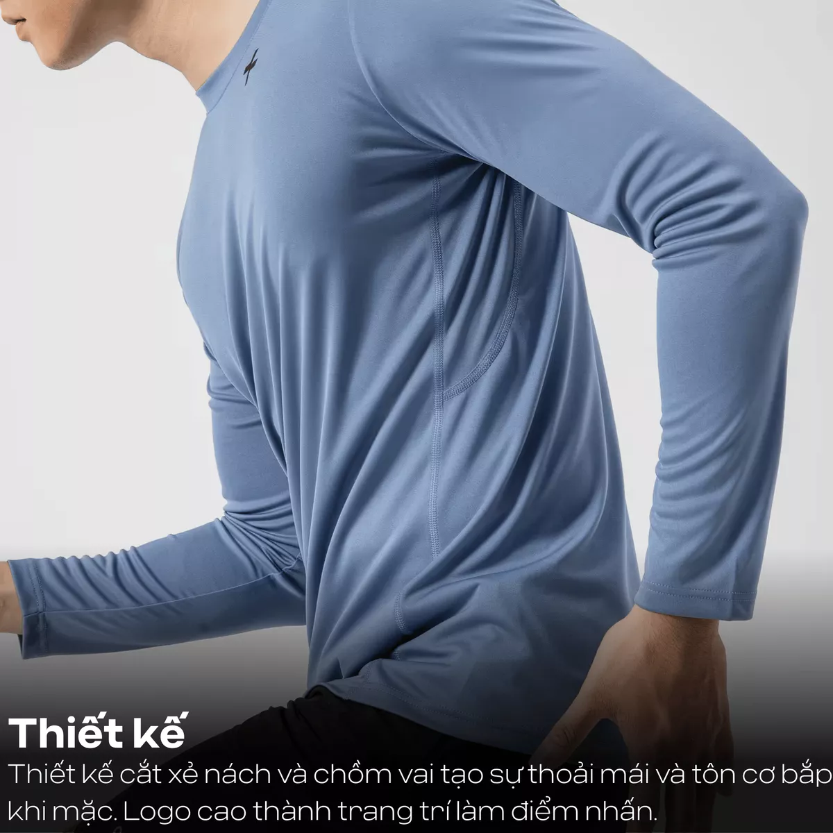 Áo dài tay nam thể thao Essential tập Gym, Pickleball co giãn, thấm hút tốt Coolmate