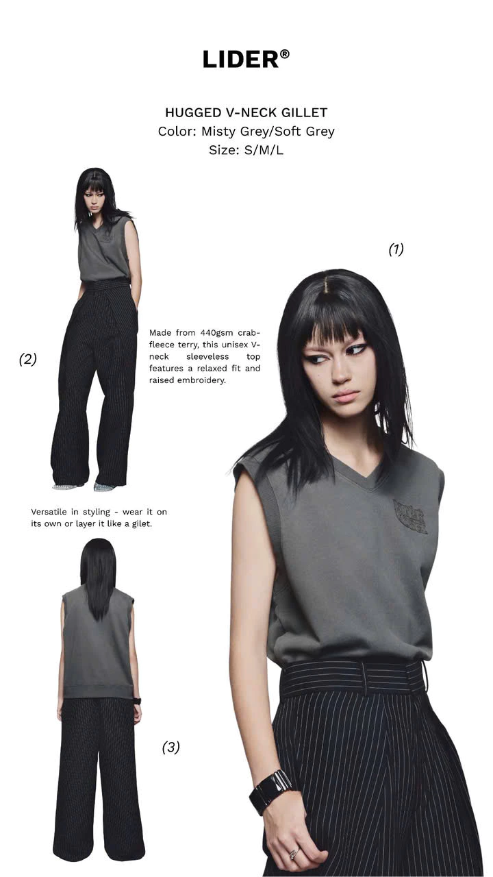 Áo Ghi Lê Sát Nách Unisex Nỉ Layer HUGGED V-NECK GILET