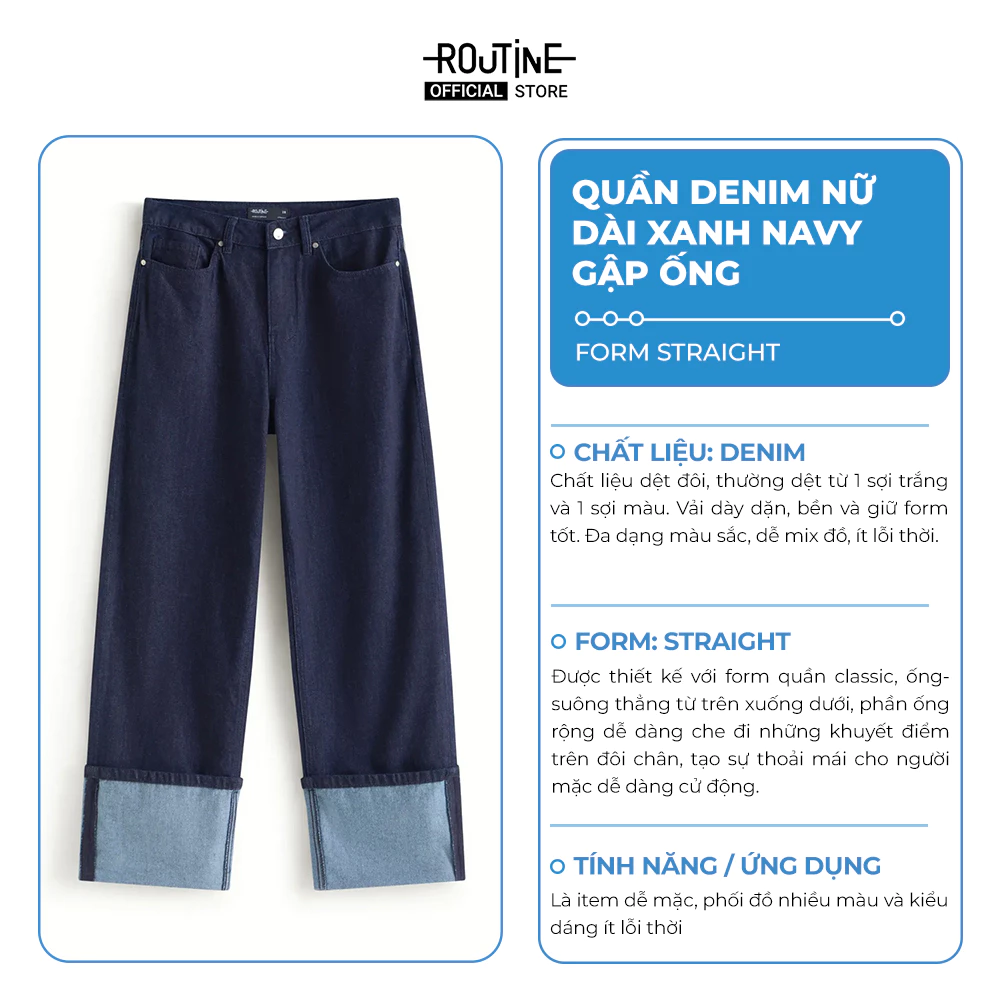Quần Jeans Nữ Form Straight - Routine 10F25DPAW008