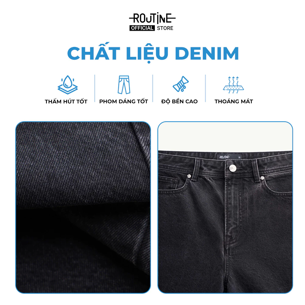 Quần Short Denim Nam Form Straight - Routine 10F25DPS005