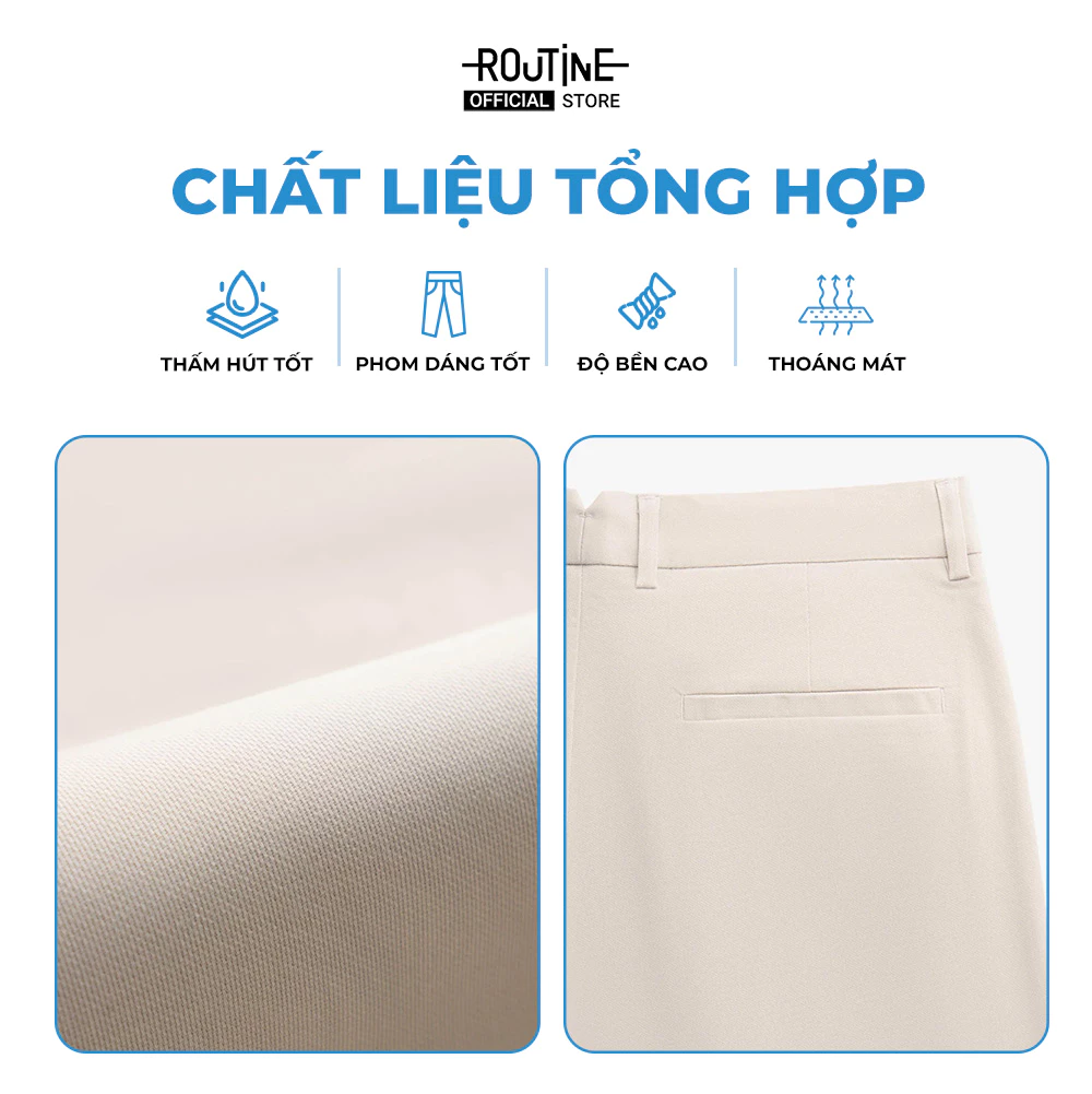 Quần Dài Kaki Nam Form Slim Cropped - Routine 10F25PCA018