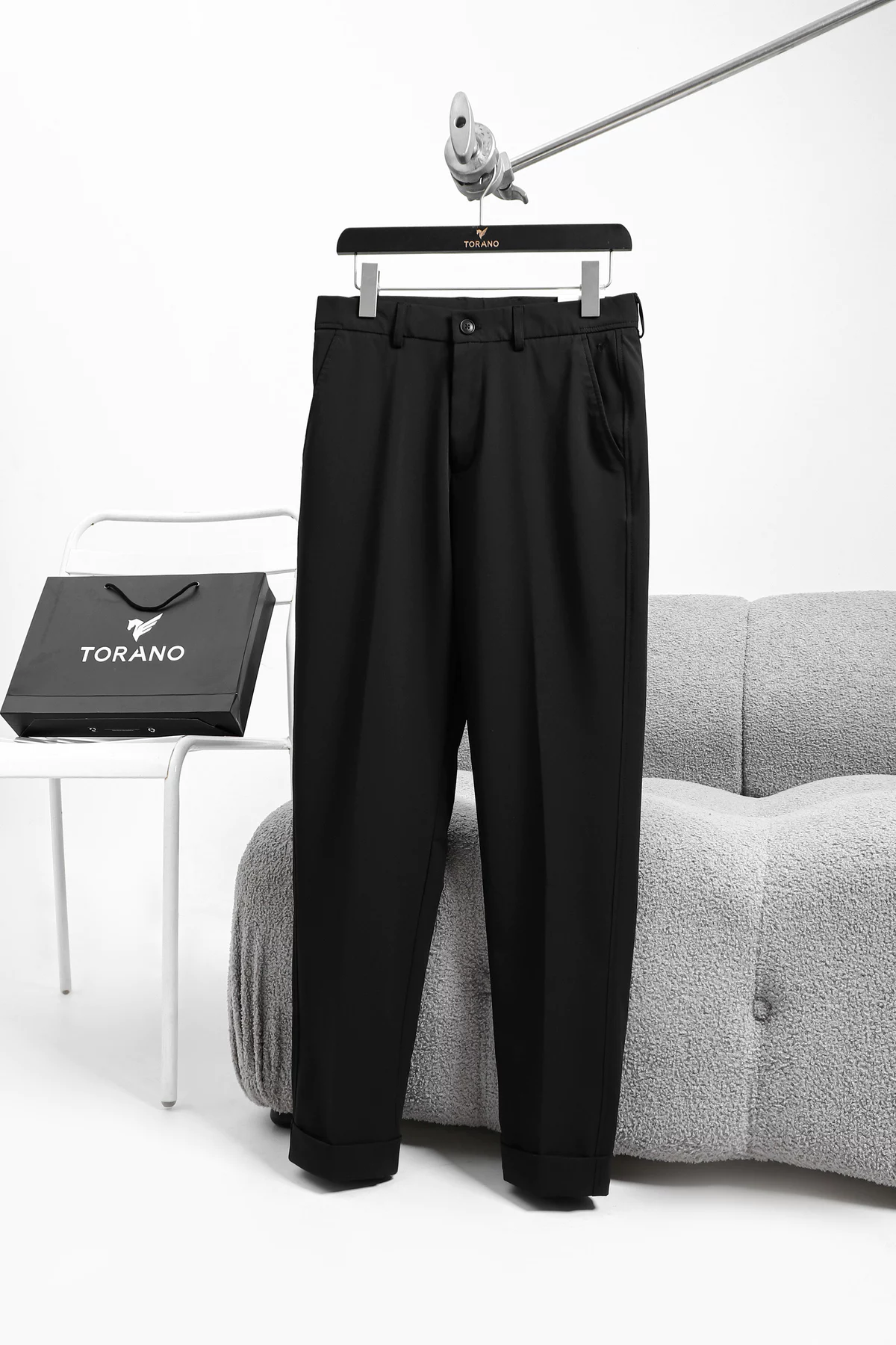 Quần âu slimfit trơn nam TORANO cạp luồn chun thêu logo Lịch Lãm Trẻ Trung Hàn Quốc GABT503